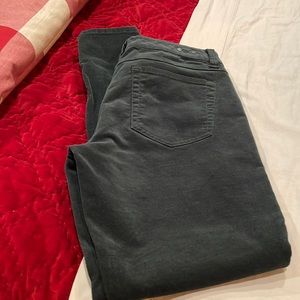 Cabi forest green skinny corduroy pants.